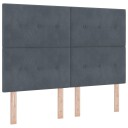  Boksvanger for Seng med Madrass & LED Mørkegrå 160x200 cm Fløyel