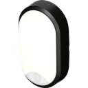 4lite Pylus Oval utelys vegg med sensor sort
