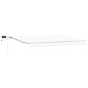 Manuell Uttrekkbar Markise med LED Hvit 400x300 cm