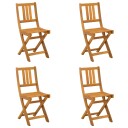  Utendørs Bistro Stoler med pute 4 pcs Naturlig 40 x 42 x 85 cm