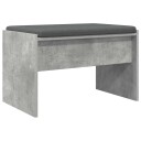 vidaXL Gangbenk med pute Betonggrå 63 x 38 x 40 cm