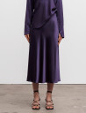 Ahlvar Gallery Hana Satin Silk Skirt - Purple - S