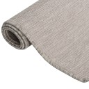 vidaXL Utendørs flatvevd teppe 100x200 cm gråbrun