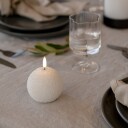 ROUND LED-stearinlys, hvit, Ø 7 cm, glitter – Uyuni Lighting - Stue - Annet - Med en lyskilde