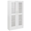 vidaXL Vitrine høyglans hvit 82,5x30,5x150 cm konstruert tre