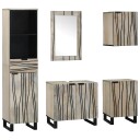  Baderomsinnredningssett 5 pcs Valnøttbrun 38 x 33 x 160 cm