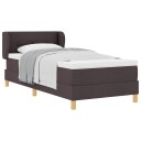  Box Spring Seng med Madrass   Mørk Brun   100x200 cm   Stoff