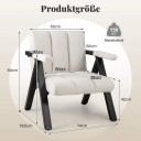 Beige lenestol med armlener og metallramme – Overdimensjonert komfort