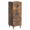 vidaXL Skuffeskap Røkt Eik 33 x 34,5 x 90 cm Konstruert tre