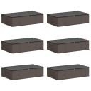 vidaXL Lagerboks med gjennomsiktig toppvindu 6 pcs Grå 70 x 40 x 18 cm