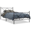  Sengeramme i metall med hode- og fotgavl svart 100x200 cm 8721012373990