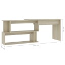 vidaXL Hjørneskrivebord sonoma eik 200x50x76 cm sponplate