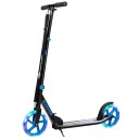 Scooter scooter sammenleggbar sparkescooter høydejusterbar 100 kg lastekapasitet sparkesykkel med 2 LED hjul blå