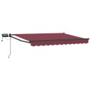 vidaXL Manuell markise med solcelle LED 3,5 x 2 m Burgunder