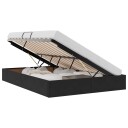  Seng med Oppbevaring med madrass Svart 140 x 190 cm Fløyel