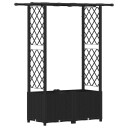 vidaXL Hevet Bed med Trellis og Tak Svart 124,5 x 40 x 136 cm PP