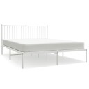 vidaXL Sengeramme i metall med sengegavl hvit 160x200 cm