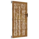 vidaXL Hageport 85x200 cm cortenstål bambusdesign