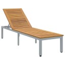 Solstol Grå 200x55x35 cm Massivt Tre Akasie