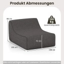 Oppblåsbar ergonomisk lenestol med avtakbart trekk   grå