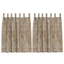  Gardin med gardiner 2 pcs champagne 140 x 140 cm Fløyel
