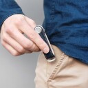 Orbitkey Leather Key Organiser Navy/Tan