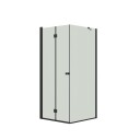 Dansani Match dusjhjørne, modell B+D, 77x77 cm, klart glass, svart profil