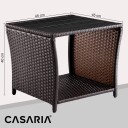 Polyrattan sidebord brunt 45x45x40cm innendørs/utendørs