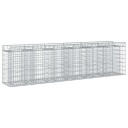 vidaXL Gabion hevet seng 2 stk. 300 x 50 x 80 cm Galvanisert stål Sølv