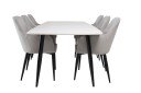 Venture Design Polar & Comfort spisegruppe Hvit/grå 6 st stoler & bord 240 x 100 cm