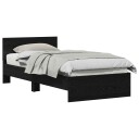  senge ramme svart eik 90x190 cm konstruksjon tre