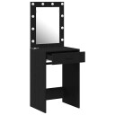  Dressing Table med LED lamper Svart Eik 50x41x135 cm