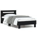 vidaXL Sengeramme med hodegavl svart 75x190 cm konstruert tre 8721012239197