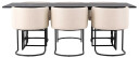 Venture Design Ystad & Simrishamn spisegruppe Beige/svart 6 stoler & bord 220 x 100 cm