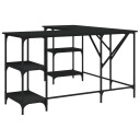 vidaXL Skrivebord svart 139x139x75 cm konstruert tre