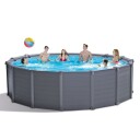 Intex Graphite Grey rundt panelbasseng 478 x 124 cm
