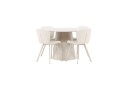 Venture Home Spisegruppe Lanzo Rund 120 cm med 4 stk Lilja Stoler Beige   Beige