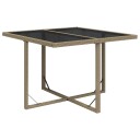 vidaXL Hagebord Beige 109x107x74 cm polyrotting og glass