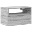  Veggmontert nattbord grå sonoma 45x26x28,5 cm 8721158574855