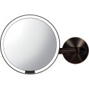 Veggmontert sensorspeil med ledning mørk bronse bronze 23 cm diameter