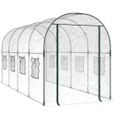 vidaXL Drivhus gjennomsiktig 160x400x190 cm PVC og pulverlakkert stål