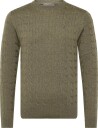 Morris Merino Cable Oneck   OLIVE   XL