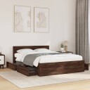  Sengeramme med hodegavl brun eik 120x190 cm konstruert tre 8721102856143