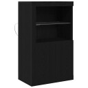  Sideboard med LED lys Svart Eik 60,5x37x100 cm