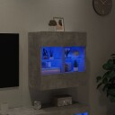 vidaXL Vegghengt TV-benk med LED-lys betonggrå 58,5x30x60,5 cm 8721012256798