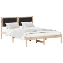  Sengestamme med hodegjerde Svart 150 x 200 cm Massiv furu