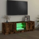 vidaXL TV-benk med LED-lys røkt eik 120x30x35,5 cm