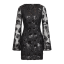 Aubrey Dress Black L Beaded embellished mini dress
