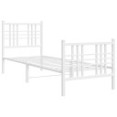  Sengeramme i metall med hode- og fotgavl hvit 80x200 cm 8721012373464