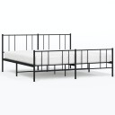 vidaXL Sengeramme i metall med hode- og fotgavl svart 180x200 cm
